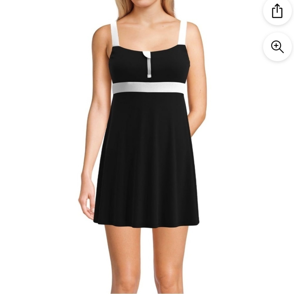 NWT Lands’ End Black and White Swim Dress